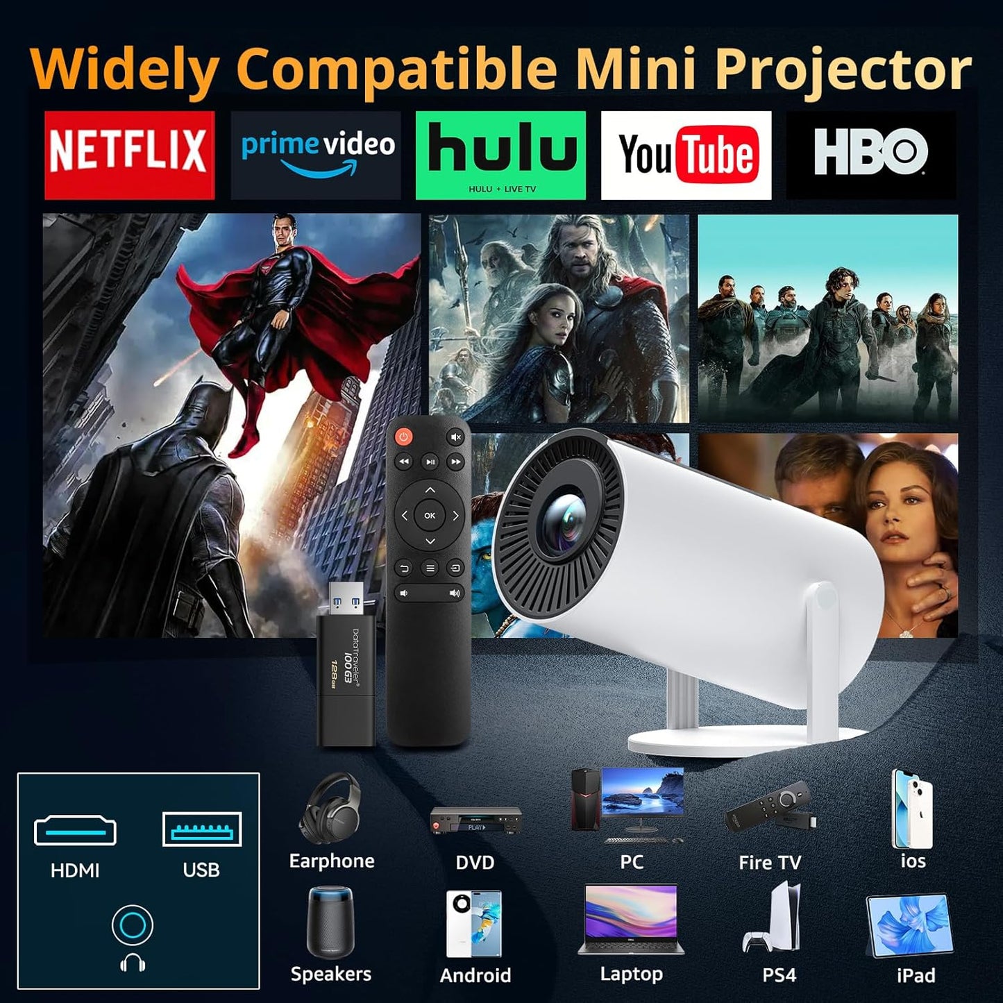 4K Portable Projector